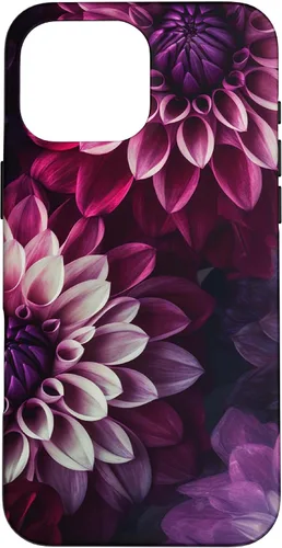 Vista 19 de Dahlia Flower Floral Nature Garden Pink Purple Maroon Design Case for iPhone 17