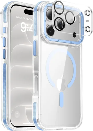 Vista 93 de Funda para iPhone 17 Pro Max con protector de lente de cámara [protección de grado militar de 10 pies] compatible con MagSafe a prueba de golpes