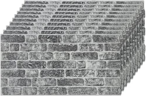 Vista 19 de IZODEKOR Paneles de pared 3D con efecto ladrillo, revestimiento, aspecto de piedra, revestimiento de espuma de poliestireno para sala de estar