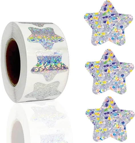 Vista 30 de 500 piezas de rollo de calcomanías lindas de patas de perro en glitter, etiquetas adhesivas de huellas de perro negro, etiquetas de vinilo Patas