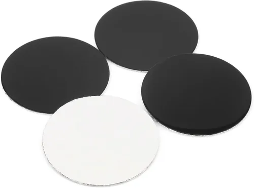 Vista 3 de RTRHINOTUNING 4 adhesivos para tapas centrales de ruedas de 45mm/1.77in. Emblemas y calcomanías negros de aluminio