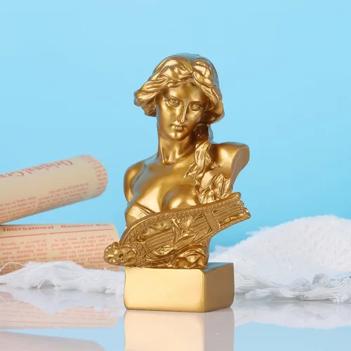 Vista 5 de LCCCK - Estatua de Afrodita dorada de 15 cm de altura, busto de mitología griega de resina, para decoración de habitación coqueta, decoración