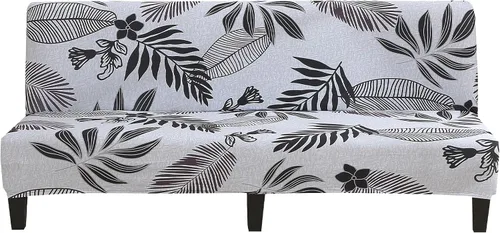 Vista 15 de MIFXIN Funda de sofá sin brazos, funda elástica plegable para futón, protector de muebles para sofá cama sin apoyabrazos, funda para sofá para Hojas