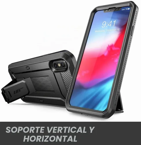 Vista 2 de SUPCASE Funda para iPhone Xs Max (6.5 pulgadas) con protector de pantalla Negro