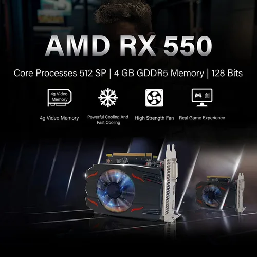 Vista 5 de HP PC de escritorio para juegos RGB, AMD A10 Pro 3.5GHz hasta 3.8GHz, 16GB DDR4, 256G SSD + 3TB, Radeon RX 550 4G GDDR5, 600M WiFi y Bluetooth 5.0