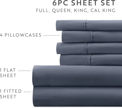 Vista 14 de ienjoy Home Linen Market - Juego de sábanas de 6 piezas, color rubor, tamaño King Blush