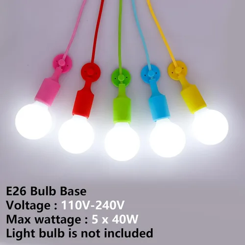 Vista 4 de Lámpara Colgante de Araña Colorida, Luminarias Divertidas para Niños, Lámpara de Techo Ajustable DIY para Habitación de Niñas y Niños, Sala