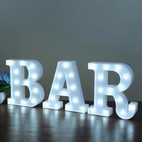 Vista 7 de BAR - Letrero LED iluminado con palabras de marquesina - Letrero de barra de pub preiluminado - Funciona con pilas (23.03 x 8.66 pulgadas) (negro)