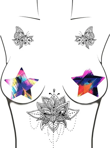 Vista 3 de Neva Nude Neon AF - Juego de cuchillos traviesos con tanga y pasteles Nipztix a juego (varios colores y tamaños)