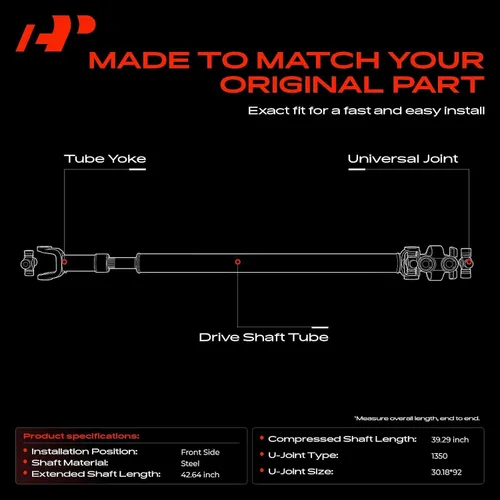 Vista 3 de A-Premium [41.5 pulgadas de longitud] Eje de transmisión delantero completo Eje de hélice Conjunto de eje de transmisión compatible con Ford F-250