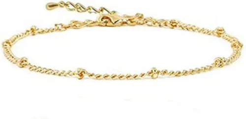 Vista 3 de Juego de pulseras de cadena de oro para mujer, delicadas pulseras de eslabones de cadena de clip en capas, pulseras apilables con textura, regalos