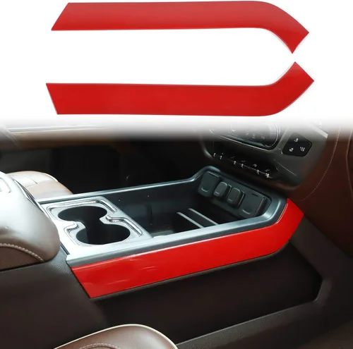 Vista 7 de Voodonala Para Chevy Silverado GMC Sierra 2014-2018 Consola central Accesorios de cambio de marchas lateral, fibra de carbono ABS, 2 piezas