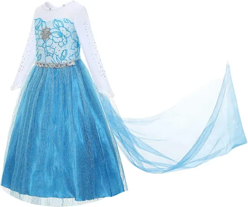 Vista 2 de Princess Costumes for Girls Dress Up Clothes for Little Girls Toddler Costume with Accessories Crown Christmas Birthday Party
