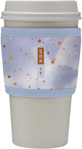 Vista 186 de Sok It HotSok Coffee & Tea - Funda de neopreno con aislamiento reutilizable (floral abstracto)