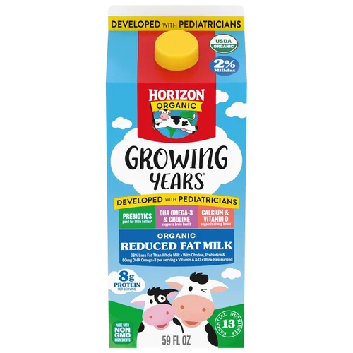Vista 14 de Horizon Organic Growing Years - Leche entera con DHA Omega 3, medio galón, orgánico, 64 onzas líquidas