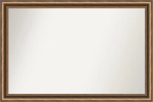Vista 105 de Amanti Art Espejo de baño de bronce para sobre fregadero, 24 x 24 pulgadas, espejo de tocador cuadrado estrecho de bronce Manhattan, marco de madera