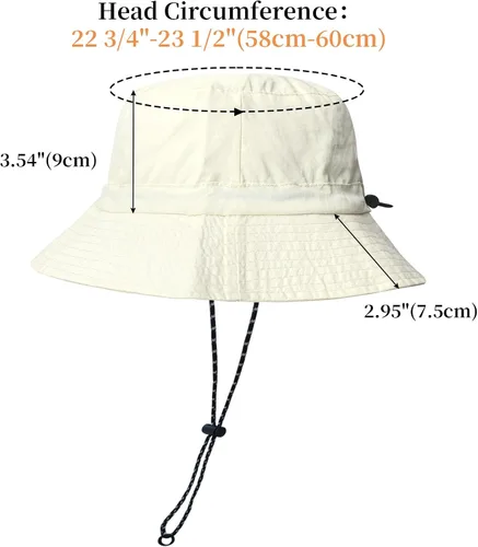 Vista 6 de NPJY Packable Sun Bucket Hat for Women Outdoor Waterproof Rain Hat Beige liso (plegable)
