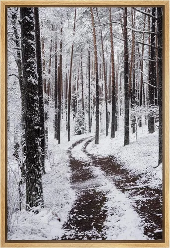 Vista 6 de SIGNWIN Lienzo enmarcado para pared, decoración de guardería de bosques, pájaros voladores, acuarela, montaña, bosque, naturaleza, arte moderno