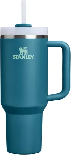 Vista 185 de STANLEY Quencher H2.0 Vaso Térmico con asa y pajilla, 64 onzas, tapa Flowstate de 3 posiciones, gran capacidad para viajes y deportes, vaso de acero