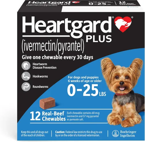 Vista 10 de HEARTGARD® Plus (ivermectina/pirantel) Masticables de Carne de Res Real para Perros de 26-50 libras (Caja Verde) Suministro de 6 Meses