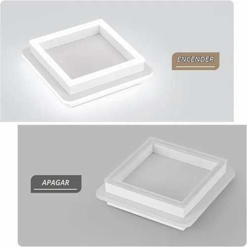 Vista 6 de CANEOE Luz de Pasillo Cuadrada de 24W, Moderna Luz de Techo LED de Montaje al Ras, Luces de Acrílico Blanco Cerca del Techo para Dormitorio Comedor