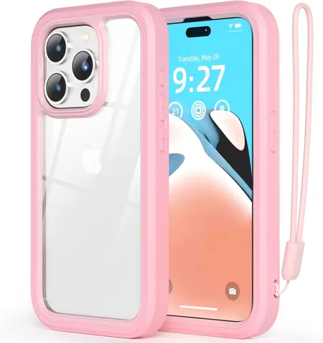 Vista 10 de WXR Compatible con iPhone 15 Pro, parachoques de silicona suave y parte trasera de policarbonato duro transparente e interior de policarbonato duro