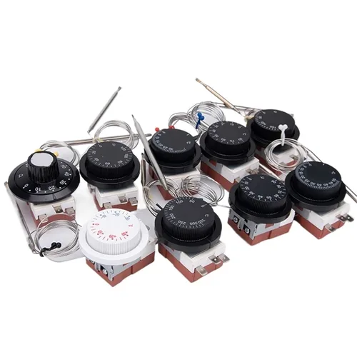 Vista 2 de TGHCHHCE 1pcs Rainbow 3 Pins Mechanical Thermostat Temperature Switch Adjustable Controller TS-200S R 0-200°C Celsius
