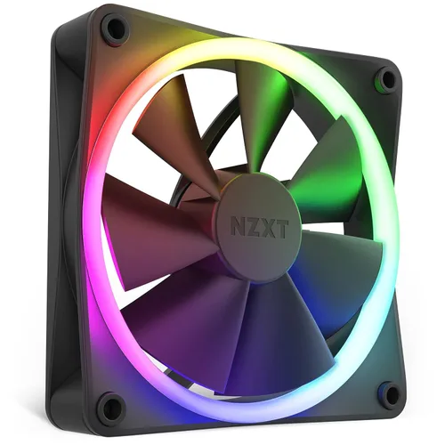 Vista 11 de NZXT F120 RGB Paquete Triple – 3 x ventiladores RGB PWM de 120 mm para PC con controlador RGB – Alto flujo de aire, bajo ruido – Rodamiento