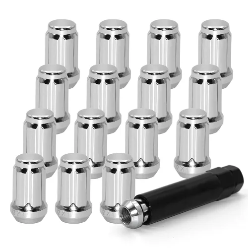 Vista 8 de 20 PIEZAS M12x1.25 Tuercas de llanta negras, tuercas hexagonales de remolque de 1.35" de alto, asiento cónico de 60 grados con llave de casquillo