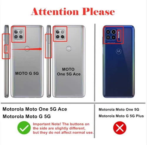 Vista 2 de LeYi Funda para Motorola One 5G Ace: Moto G 5G (2020): Funda resistente 3 en 1, funda resistente 3 en 1, funda para teléfono celular a prueba