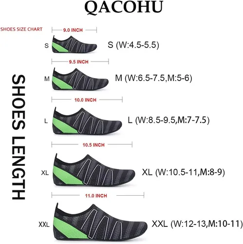 Vista 7 de QACOHU Zapatos de agua para hombre y mujer, zapatos de agua de secado rápido para buceo, surf, natación, playa, yoga