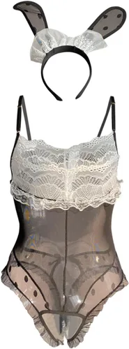 Vista 7 de LureZone Ropa sexy de conejo para mujer, ropa interior de cosplay de anime, ropa interior kawaii, conejo travieso niña dama ropa