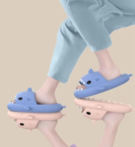 Vista 5 de Sandalias de tiburón, sandalias Cloud Shark para hombres y mujeres, suela gruesa, antideslizantes, suaves, puntera abierta, sandalias