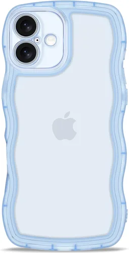 Vista 93 de Anuck Funda para iPhone 13 Pro con borde ondulado, diseño trasero transparente, agarre antideslizante, forma de marco rizado ondulado, a prueba