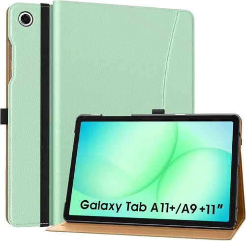 Vista 18 de MoKo Funda para Samsung Galaxy Tab A11+/ A11 Plus/ A9+/ A9 Plus de 11 pulgadas 2026/2024, piel sintética multiángulo con correa de mano, bolsillo