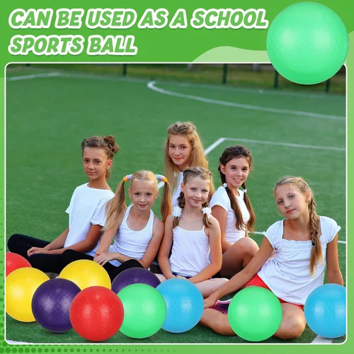 Vista 5 de Jerify 10 bolas inflables de PVC para juegos infantiles, para niños y adultos en juegos, gimnasio, ejercicios de yoga, suministros de fiesta escolar