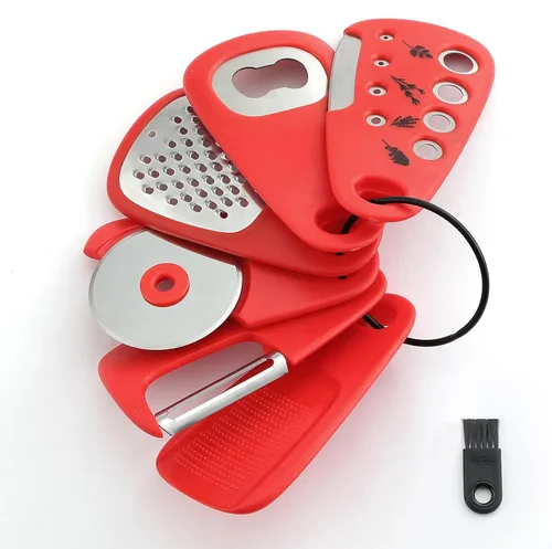 Vista 11 de 2 Pack Kitchen Gadgets Set 12 Pieces, Space Saving Cooking Tools Kitchen Accessories-Garlic Grinder, Cheese Grater, Vegetable Peeler, Pizza Cutter