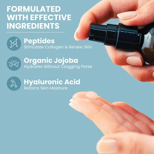 Vista 3 de Peptide Complex Serum, Hidratante de Ácido Hialurónico, Limpiador de Coco y Miel