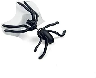 Vista 7 de Cathtering - Aretes de araña de Halloween para mujer, aretes negros de Halloween, accesorios de disfraz para festivales, cosplay, baile, baile