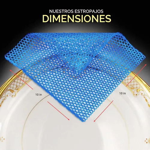 Vista 7 de Paño de cocina sin olor para lavado de platos de múltiples usos - sin olor - mayor vida útil, Paquete de 1 Azul