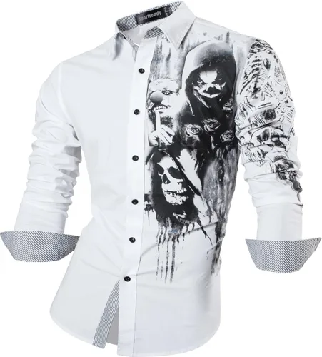 Vista 115 de JZS041, camisa de vestir de manga larga para hombre