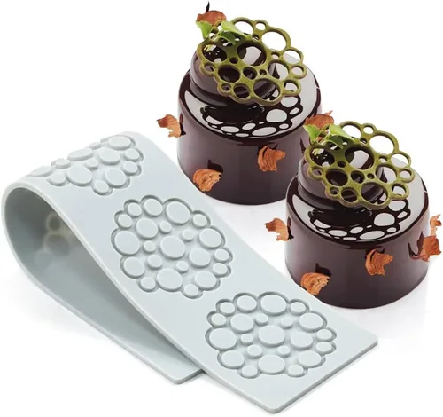 Vista 18 de Moldes de silicona de hojas huecas, moldes de chocolate con forma de corazón, geometría, molde de silicona 3D, molde de hojas de caramelo