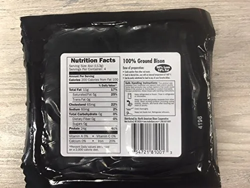 Vista 2 de Carne de bisonte molida – 90% magra de 16 onzas Ladrillos – 12 paquetes de carne molida – Carne de bisonte alimentada con pasto y acabado de grano