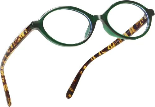 Vista 12 de Oval Blue Light Blocking Glasses Vintage Y2K Anti Eyestrain Protection TV Computer Gaming for Women Reno