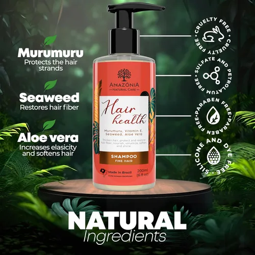 Vista 3 de Champú All Natuaral para la salud del cabello para hombres y mujeres, hidratación profunda y nutrición, champú clarificante, con murumuru, vitamina