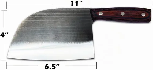 Vista 2 de Cuchillo de chef serbio forjado hecho a mano - Carnicero de cocina de espiga completa con amoladora de piedra