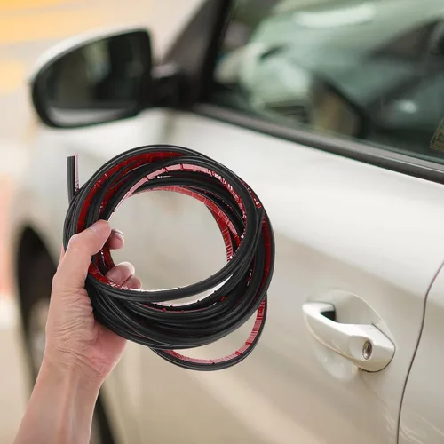 Vista 5 de Tira de sellado de puerta de automóvil de 16.4 ft, junta de goma autoadhesiva resistente a la intemperie para reducción de ruido y protección contra