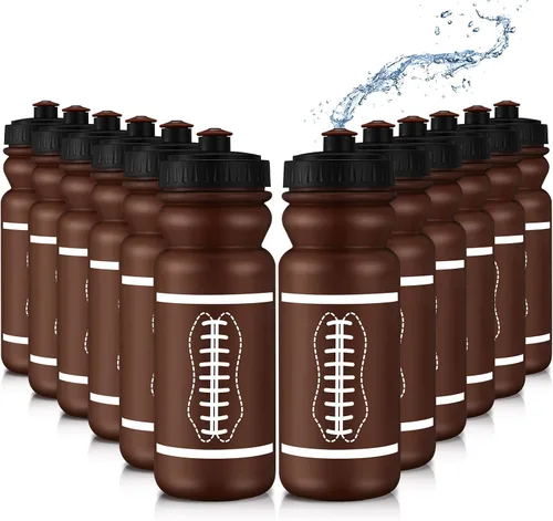 Vista 10 de Nitial Paquete de 12 botellas de agua reutilizables de 20 onzas a granel, botellas de agua reutilizables para apretar, botellas deportivas de Naranja
