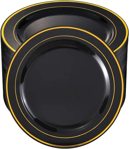 Vista 19 de bUCLA 100 platos de plástico transparente – Platos desechables de 10.25 pulgadas – Platos premium para bodas y fiestas