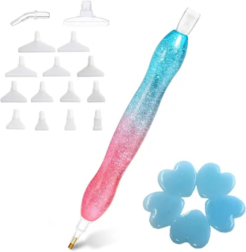 Vista 7 de Praise V Do Pluma de taladro de pintura de diamante de Navidad, kit de plumas de punta de taladro de gemas de diamantes de imitación, herramienta